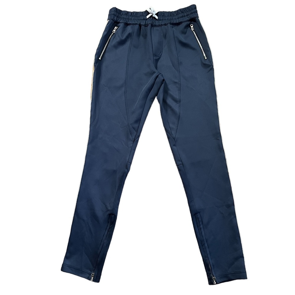 CRYSP Men’s Navy Track Pants Gold Side Stripe Size Large